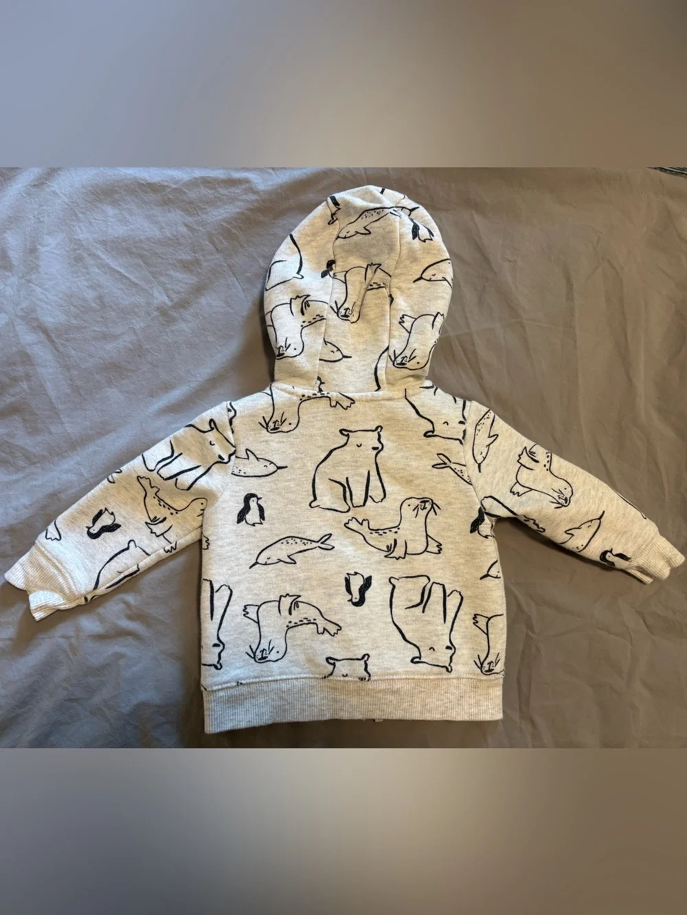 Carter's Light Gray Winter Zip-Up Hoodie & Jogger Sweat Set